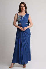 Midnight drape saree