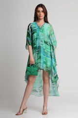 Green Geometric art print kaftan