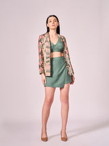 Chalk green blouse and skort set