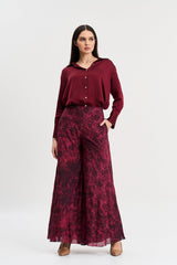 Cherry abstract floral print pant