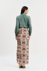 Multi coloured geometric print skirt