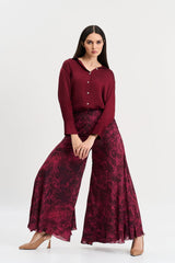 Cherry abstract floral print pant