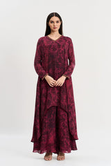 Cherry abstract floral print kurta set