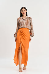 Burnt orange colour skirt