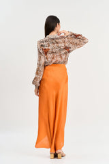 Burnt orange colour skirt