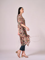 Multi coloured geometric print kaftan set