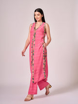 Fuchsia pink kurta set