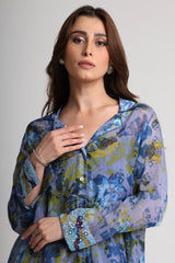 Future Dusk floral print long shirt