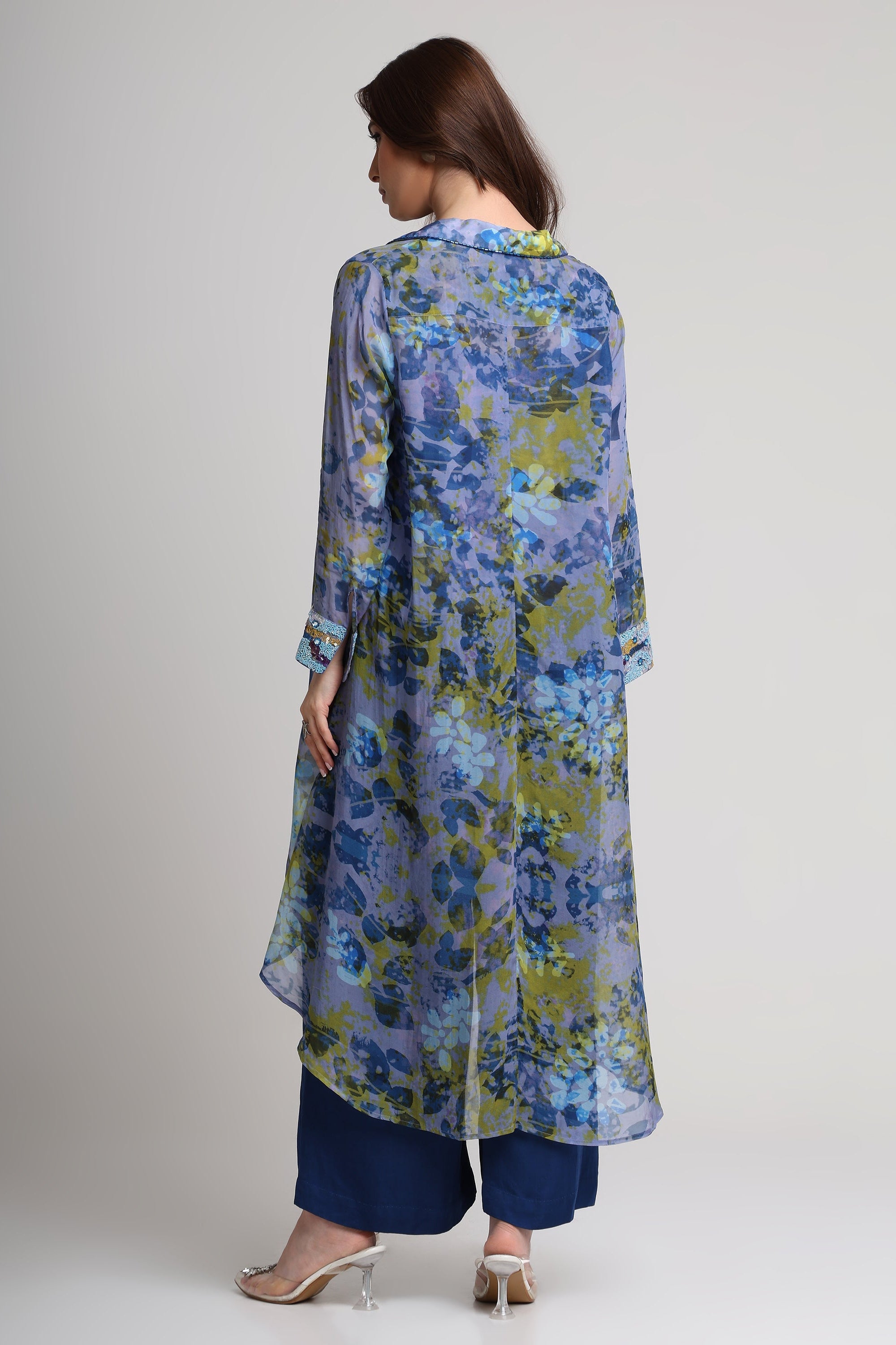 Future Dusk floral print long shirt and pant set