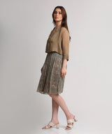 Pearl Mouse Grey Abstract print shirt and skirt set