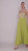 Lime green geometric print maxi dress