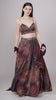 Maroon abstract floral print lehenga set