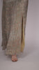 Pearl mouse grey abstract print long slit dress